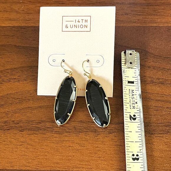 Nordstrom Rack 14th & Union Faceted Glass Drop Earrings NEW - Picture 1 of 2